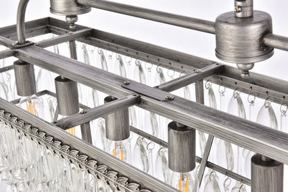 Nordic 32 inch rectangle pendant in antique silver