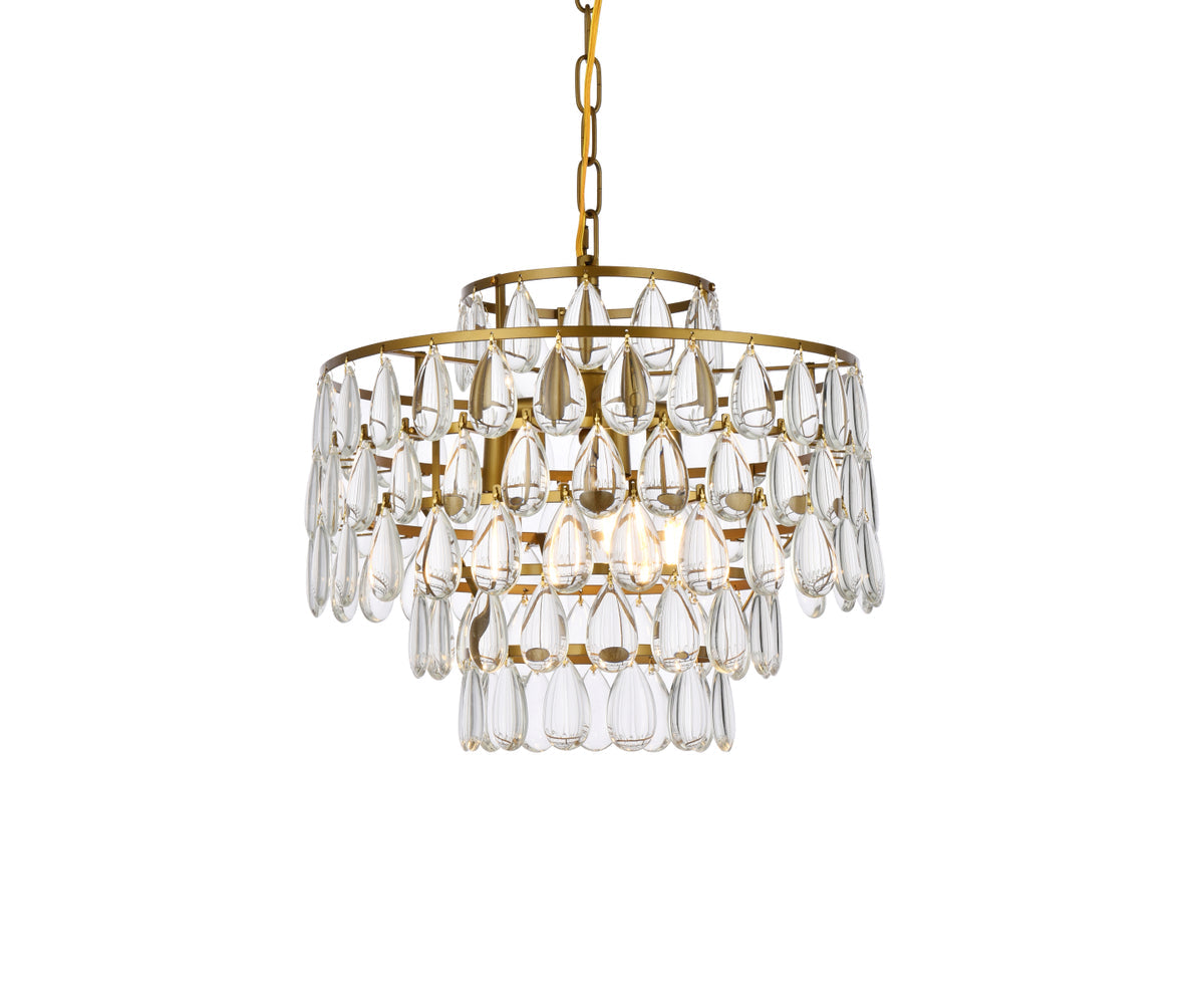 Mila 16 inch pendant in brass
