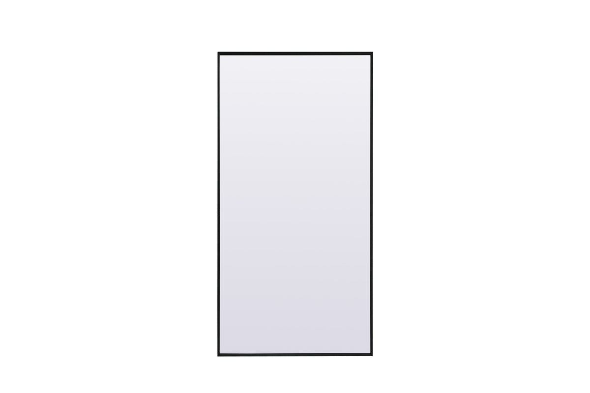Metal Frame Rectangle Full Length Mirror 30x60 Inch in Black