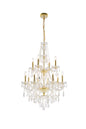 Giselle 12 light Gold Chandelier Clear Royal Cut Crystal