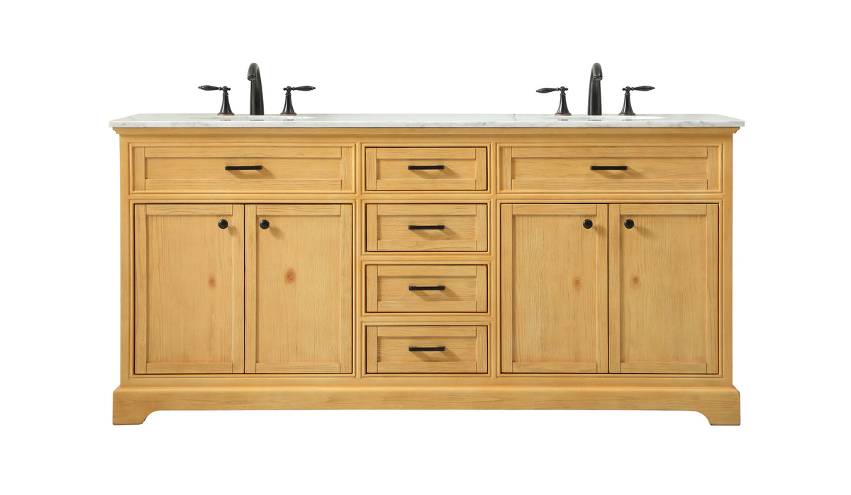 72 inch double bathroom vanity in natural wood