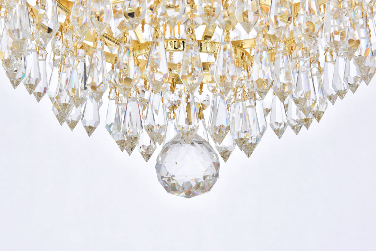 Century 4 light Gold Flush Mount Clear Royal Cut Crystal