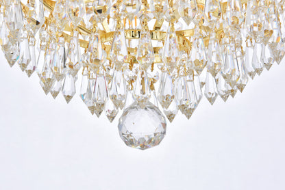 Century 4 light Gold Flush Mount Clear Royal Cut Crystal