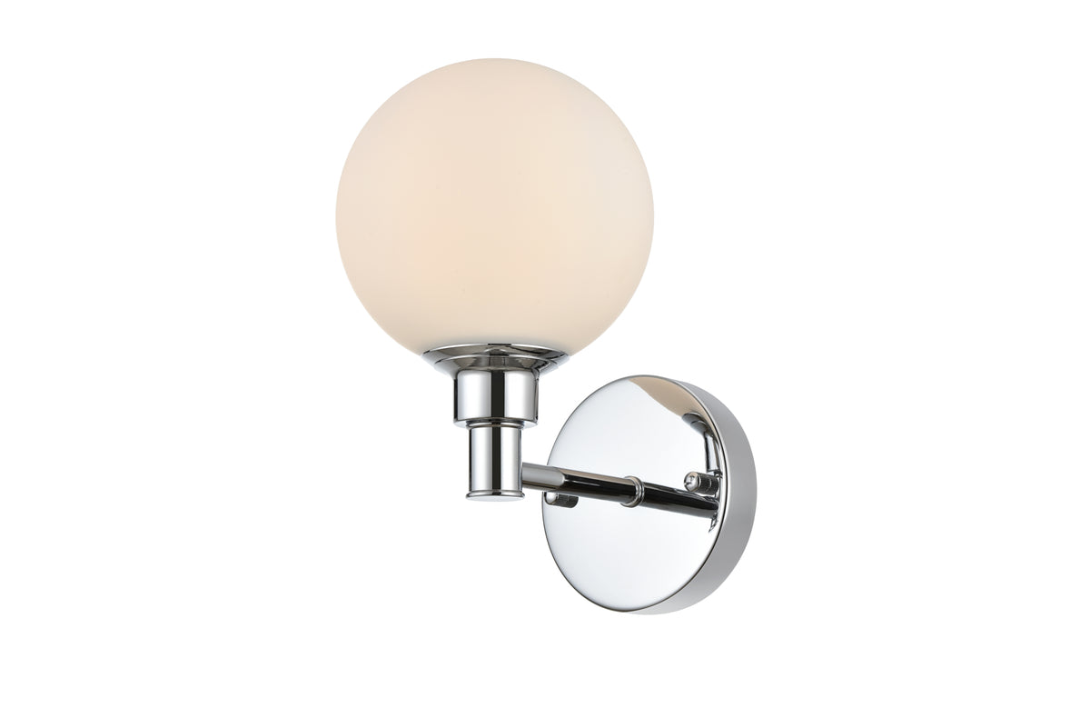 Cordelia 1 light Chrome and frosted white Bath Sconce