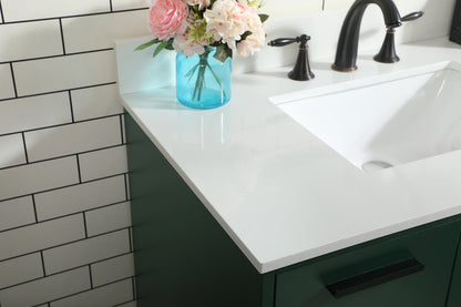 36 inch bathroom vanity in Green with backsplash