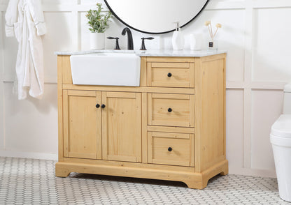 42 inch Single bathroom vanity in natural wood