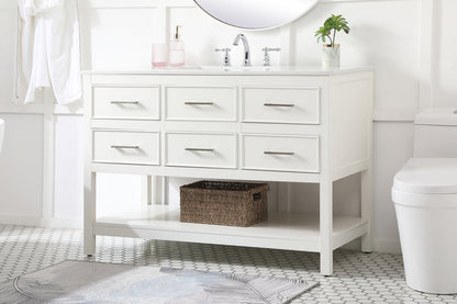 48 inch Single bathroom vanity in white