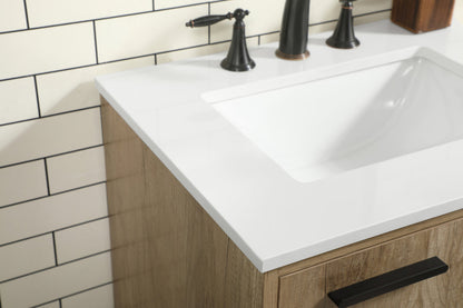24 inch Single bathroom vanity in natural oak