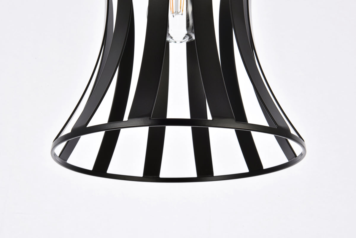 Lily 1 light pendant in black