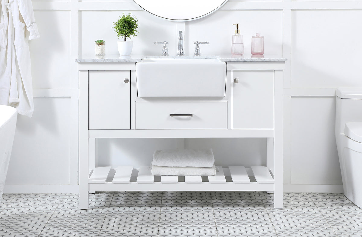 48 inch Single bathroom vanity in white