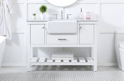 48 inch Single bathroom vanity in white