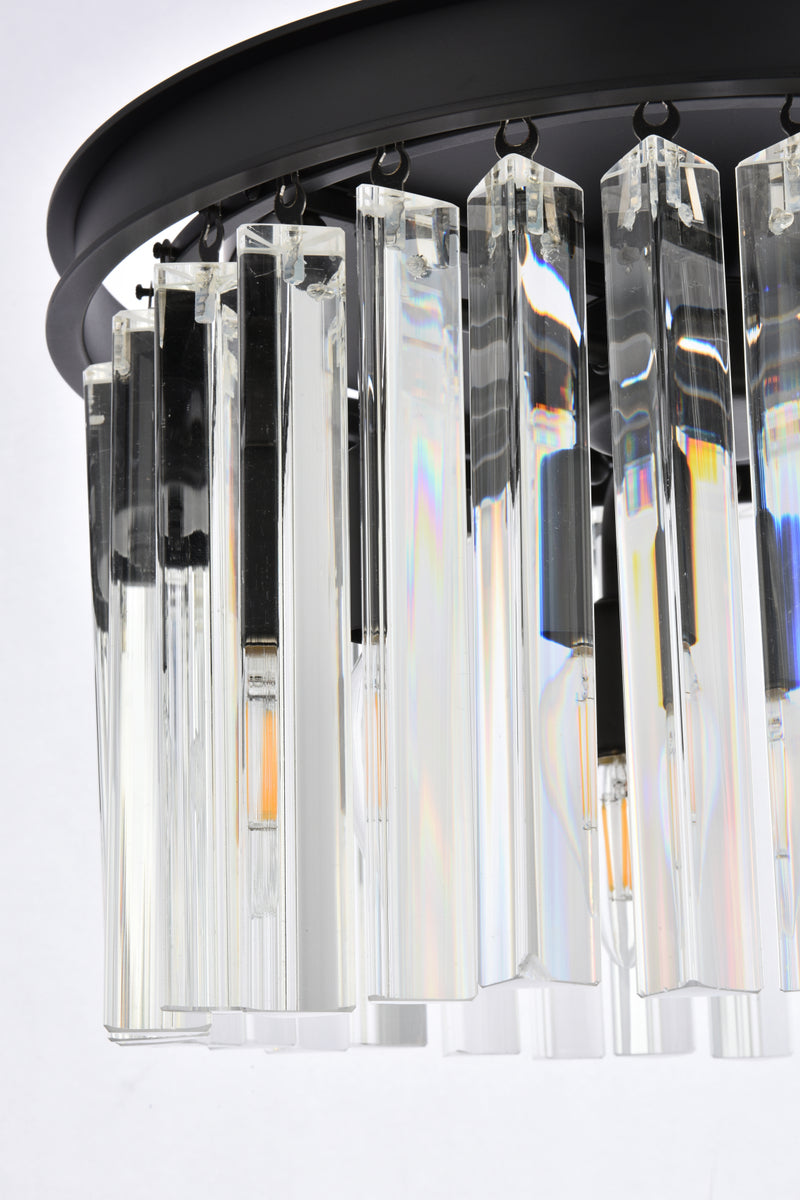 Sydney 3 light Matte Black Pendant Clear Royal Cut Crystal