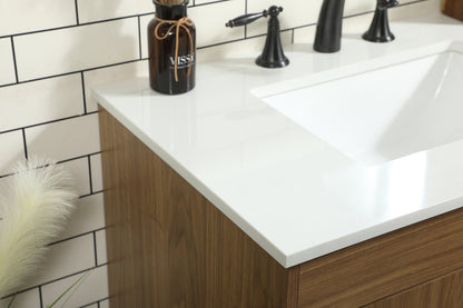 30 inch Single bathroom vanity in walnut brown