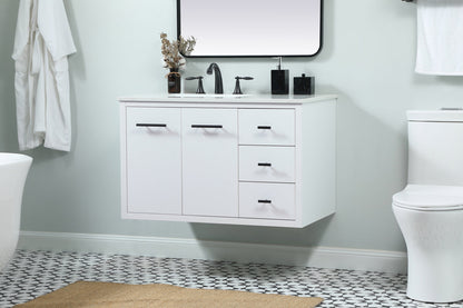 36 inch Single bathroom vanity in white