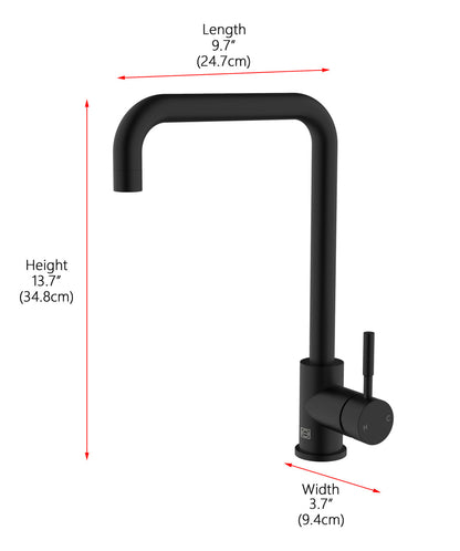 Levi Single Handle Pull Down Sprayer Kitchen Faucet in Matte Black