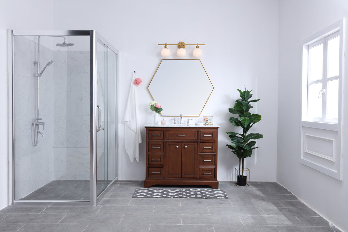 Collier 3 light Brass and Frosted white glass Wall sconce