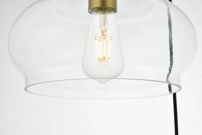 Destry 3 Lights Brass Pendant With Clear Glass