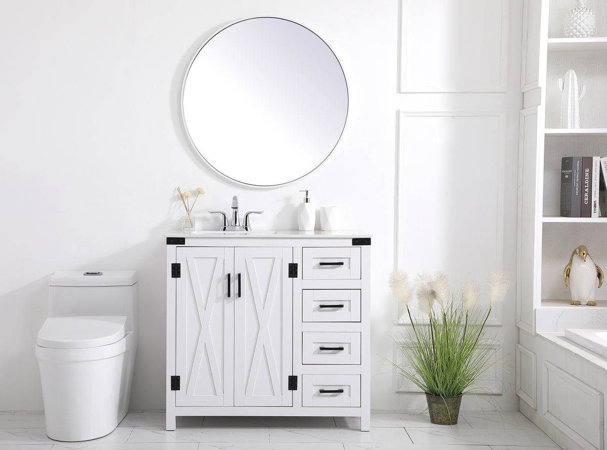 36 inch bathroom vanity in White