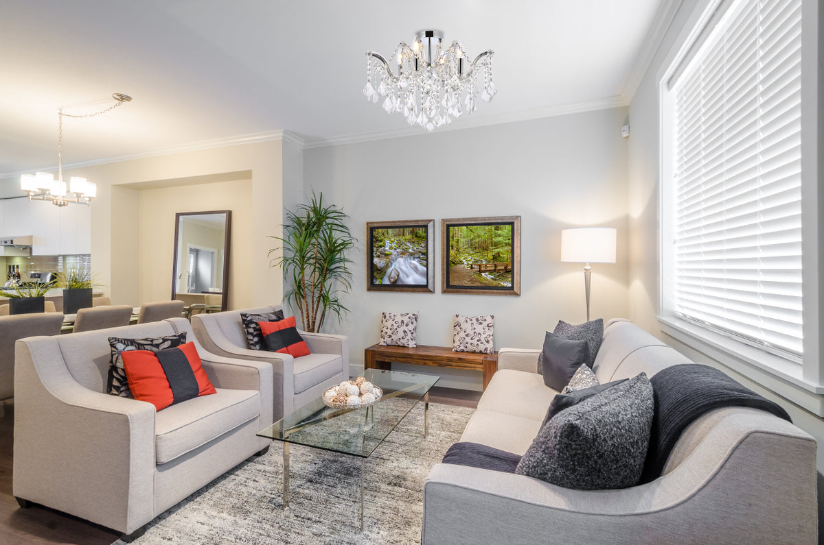 Maria Theresa 4 light Chrome Flush Mount Clear Royal Cut Crystal