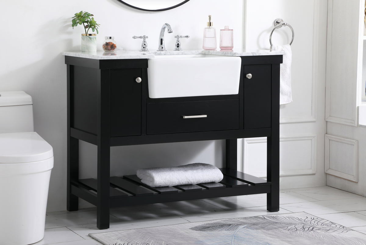 42 inch Single bathroom vanity in black