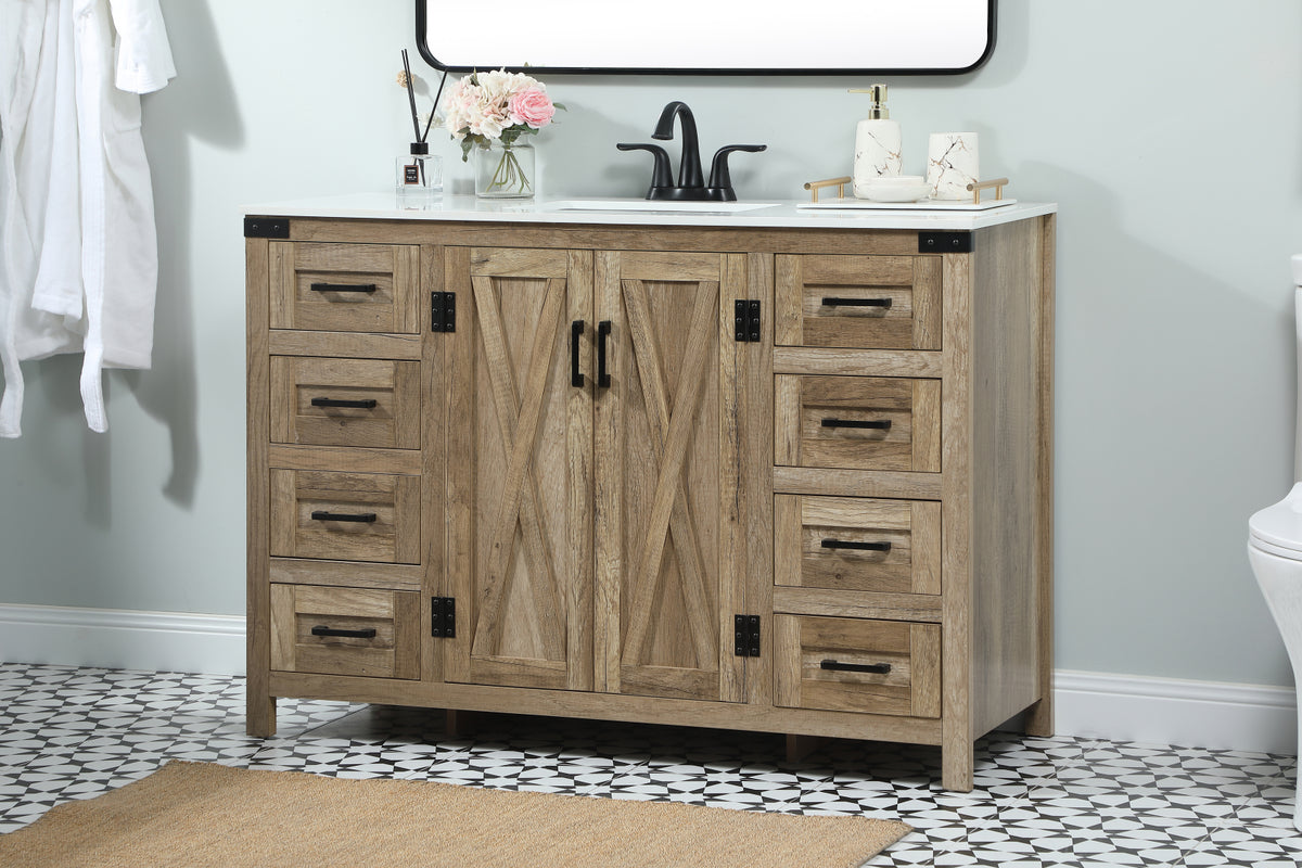 48 inch Single bathroom vanity in natural oak