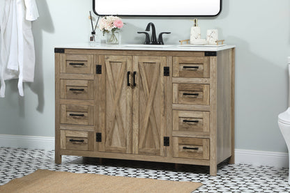 48 inch Single bathroom vanity in natural oak