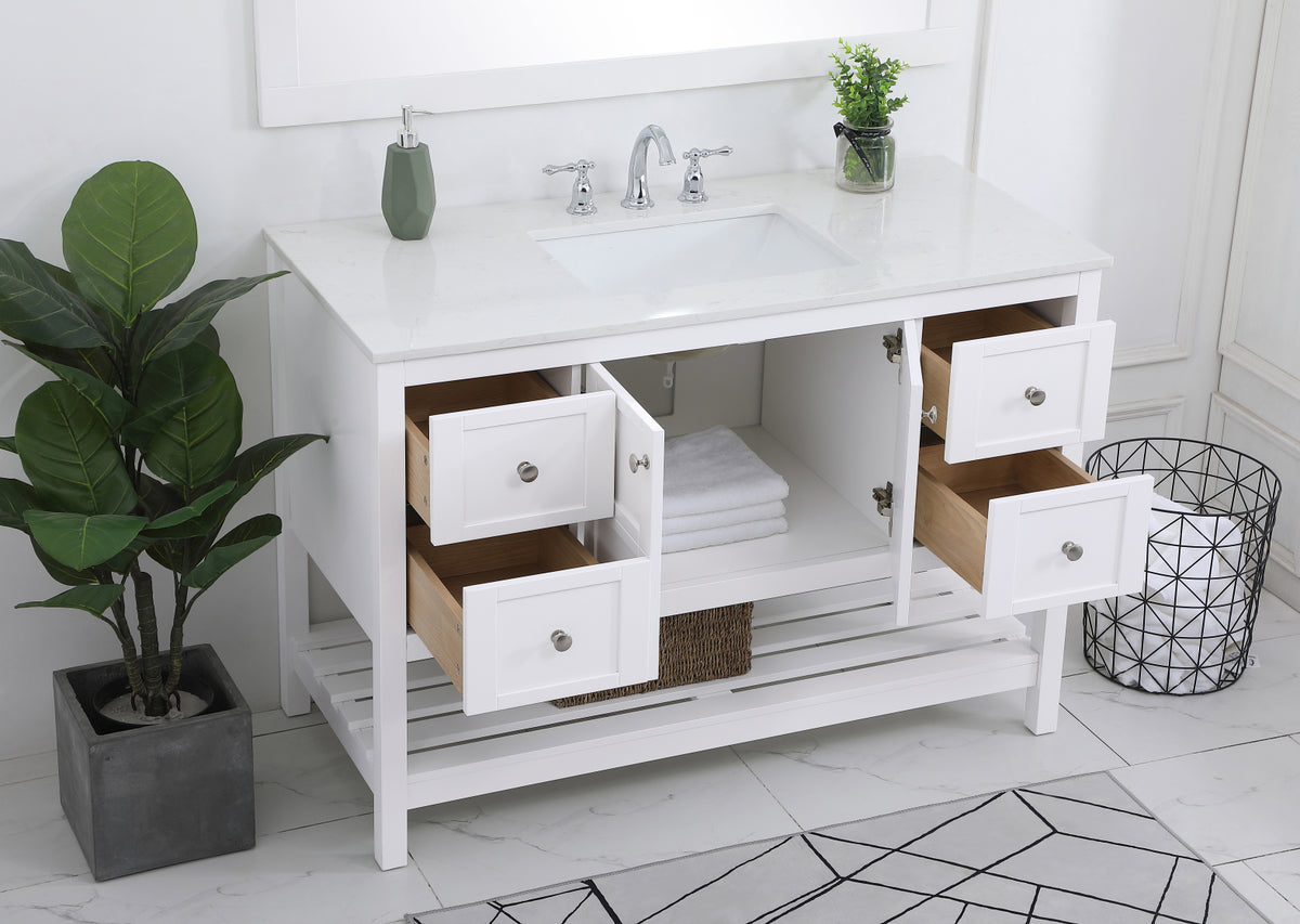 48 inch Single Bathroom Vanity in White