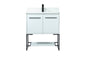 30 inch Single bathroom vanity in white with backsplash