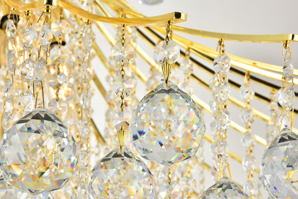 Toureg 16 light Gold Chandelier Clear Royal Cut Crystal