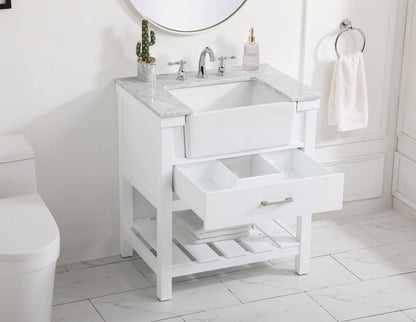 30 inch Single bathroom vanity in white