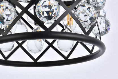 Madison 3 light Matte Black Pendant Clear Royal Cut Crystal