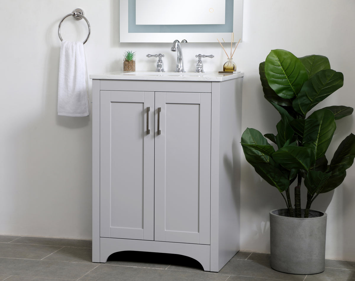 24 inch Single Bathroom Vanity in Grey