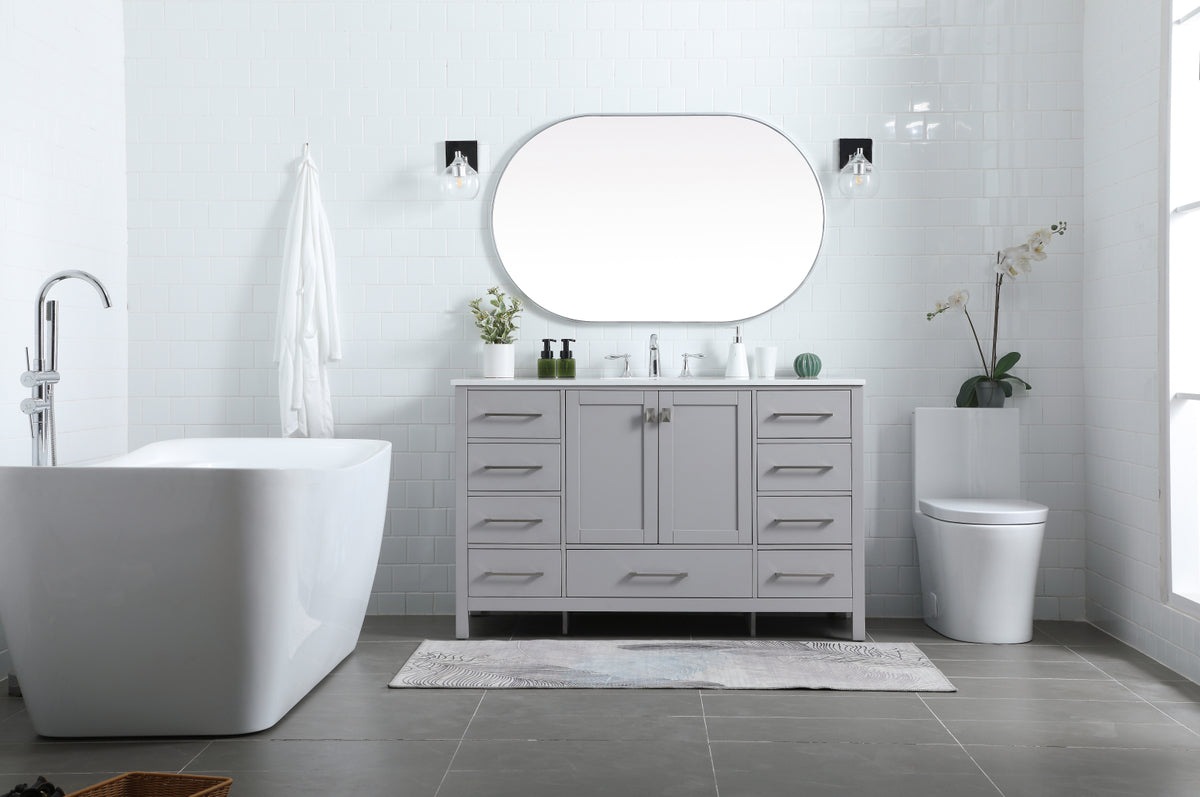 54 Inch SIngle Bathroom Vanity In Grey
