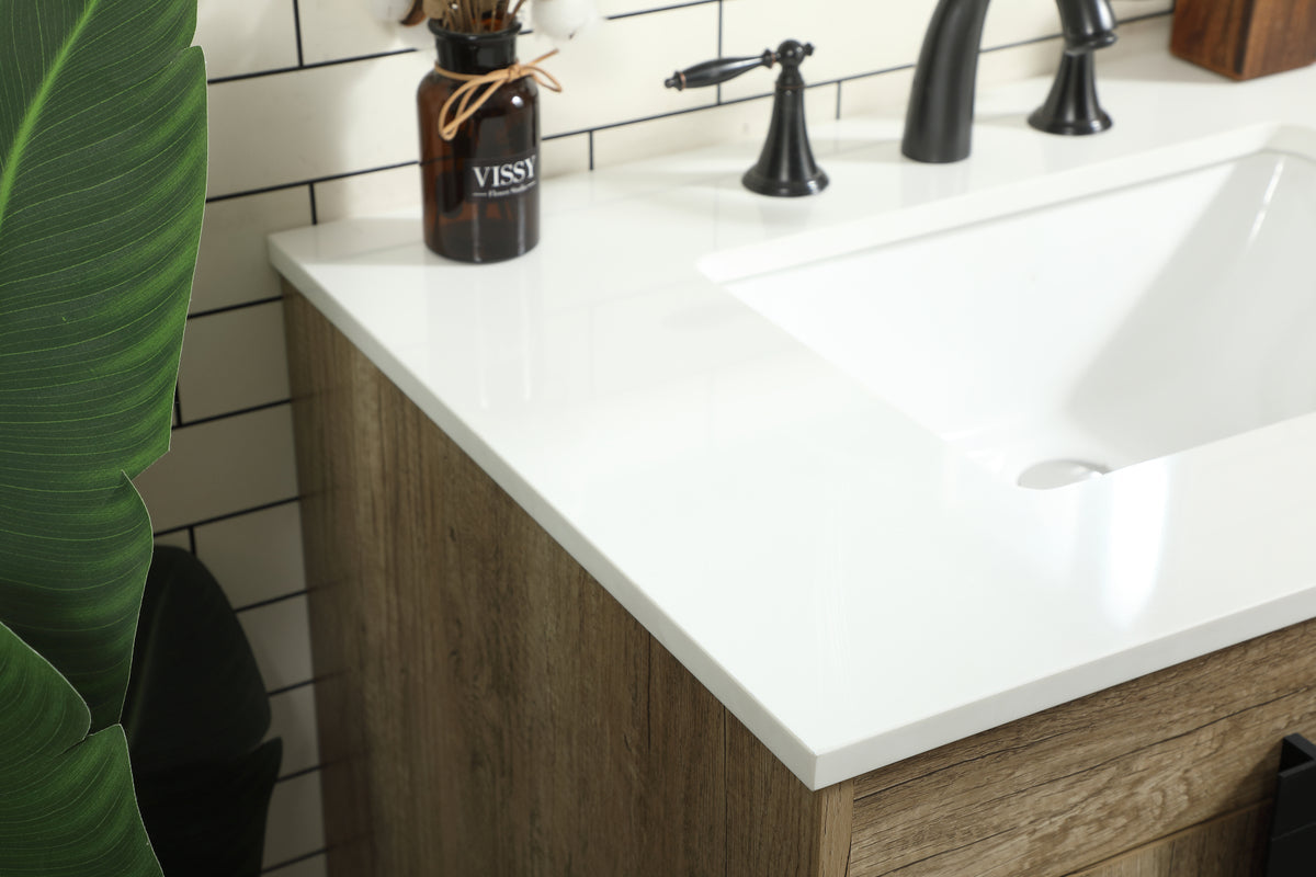 32 inch Single bathroom vanity in natural oak