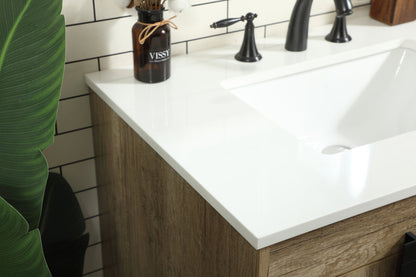 32 inch Single bathroom vanity in natural oak