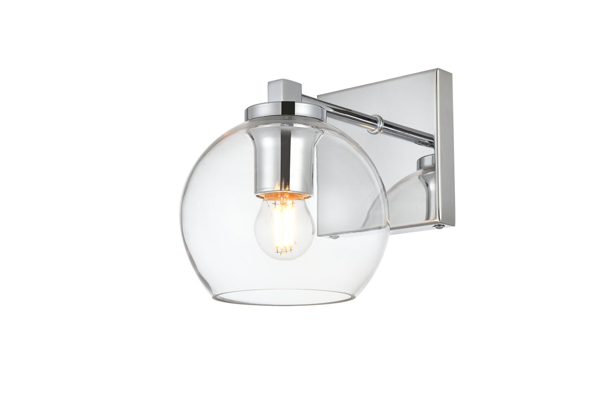 Juelz 1 light Chrome and Clear Bath Sconce