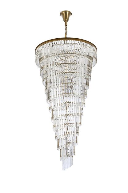 Sydney 48 inch spiral crystal chandelier in satin gold