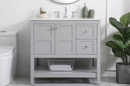 36 inch Single Bathroom Vanity in Gray
