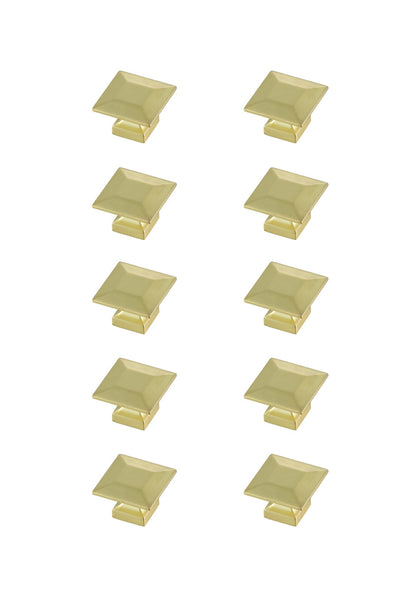 Cecil 1.3" Brushed Gold Square Knob Multipack (Set of 10)