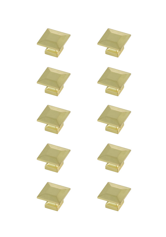 Cecil 1.3" Brushed Gold Square Knob Multipack (Set of 10)