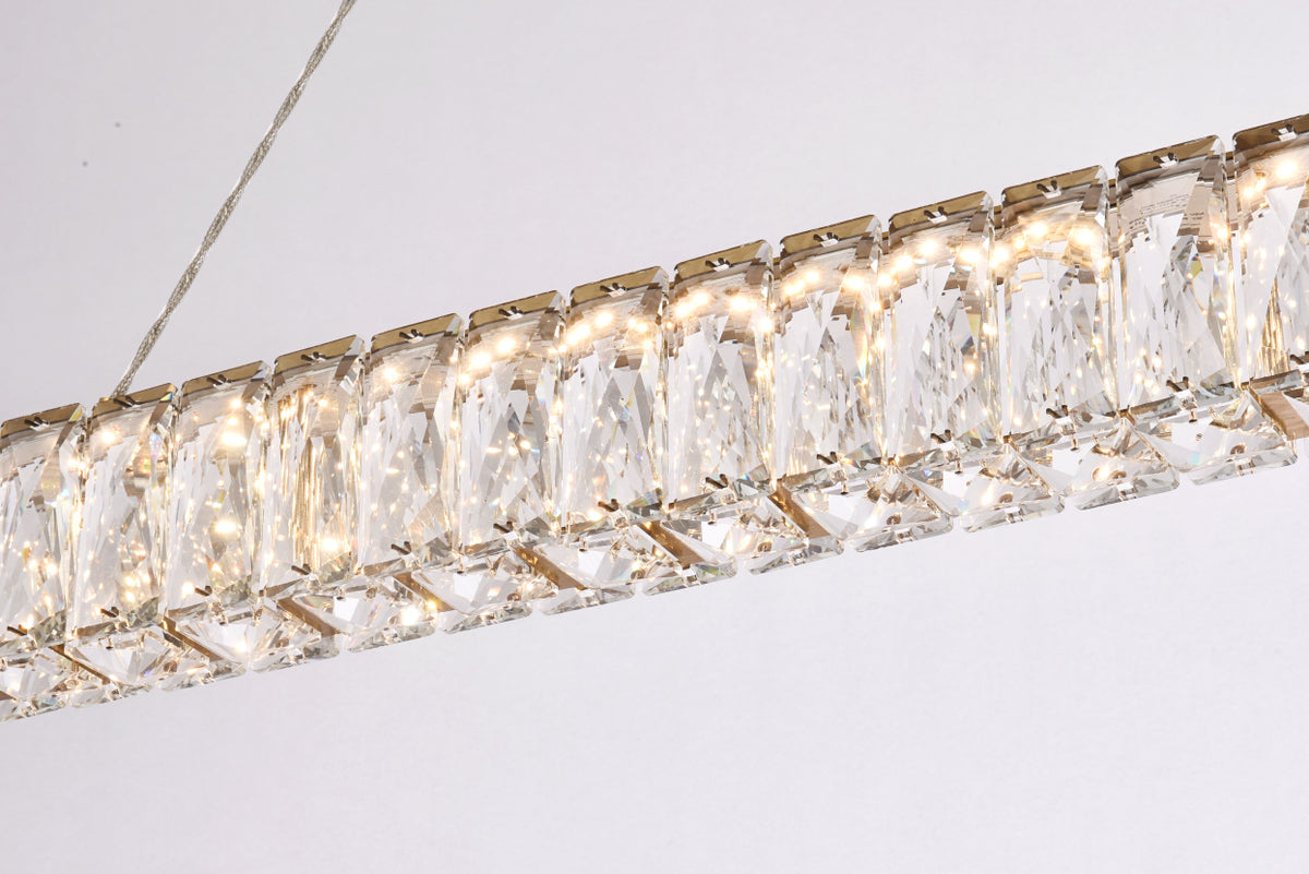 Monroe 47 inch LED linear pendant in gold