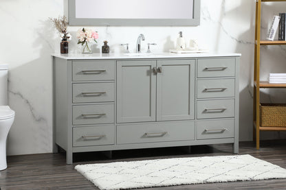 60 inch Single bathroom vanity in grey