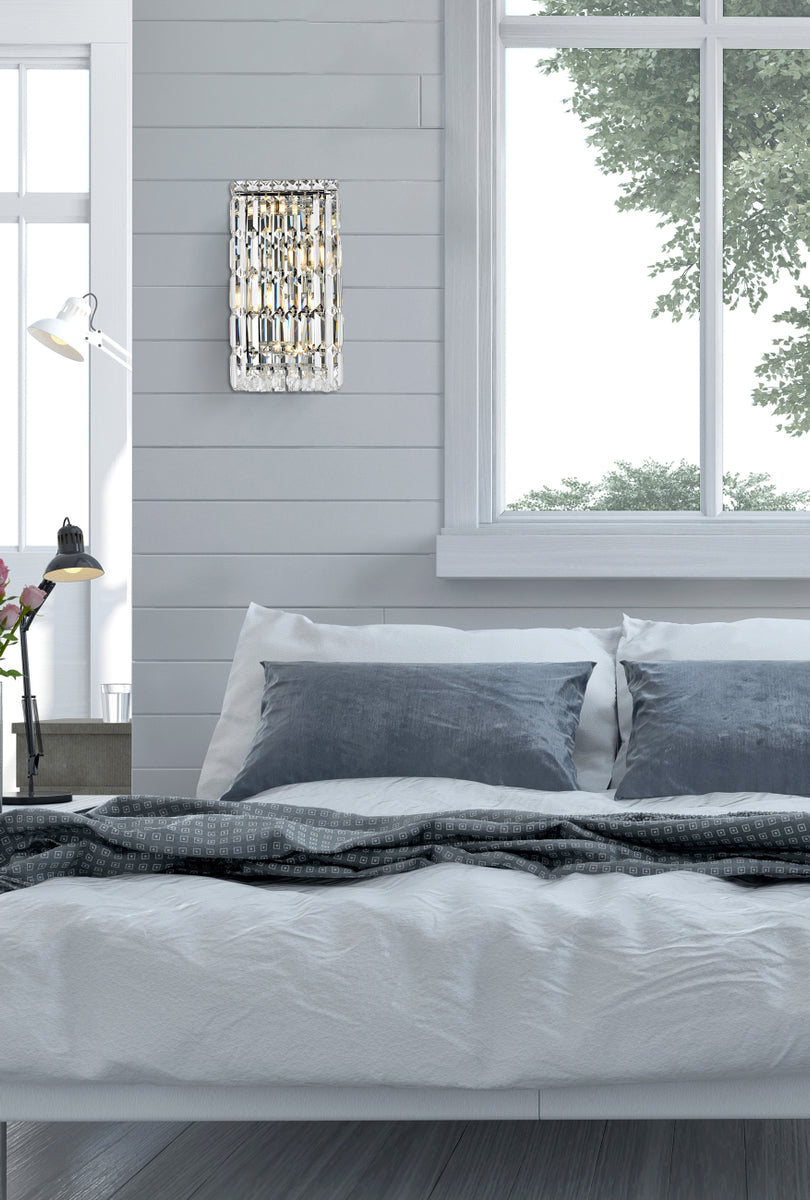 Maxime 4 light Chrome Wall Sconce Clear Royal Cut Crystal