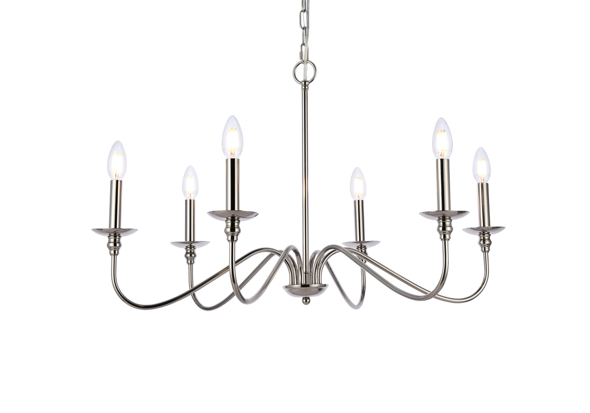 Rohan 30 inch chandelier in polished nickel