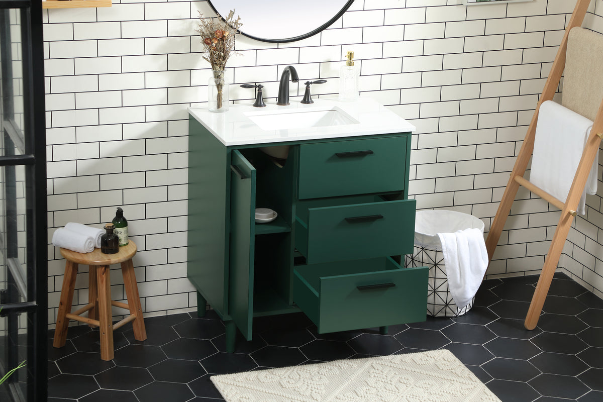 30 inch bathroom vanity in Green