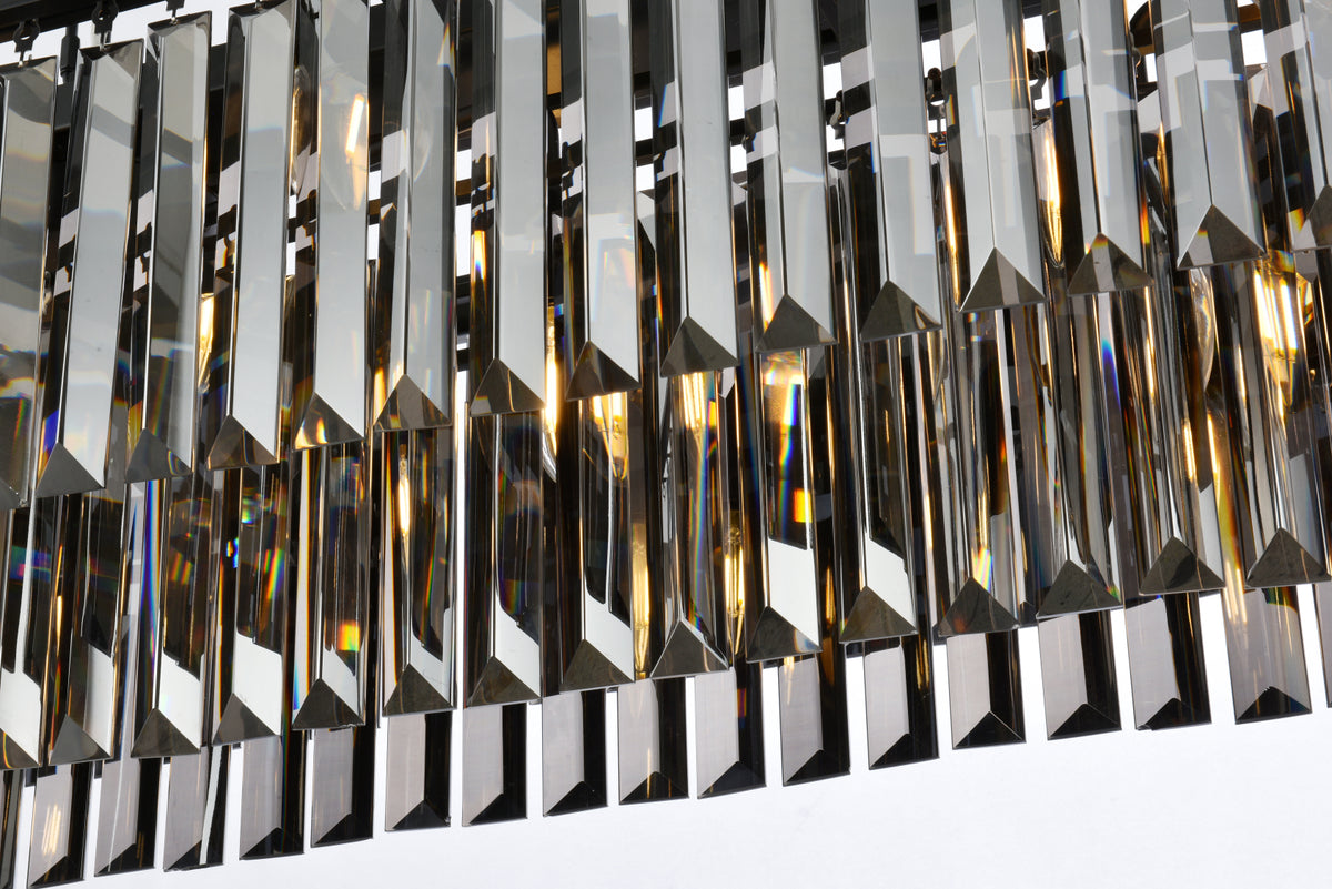 Sydney 12 light Matte Black Chandelier Silver Shade (Grey) Royal Cut Crystal