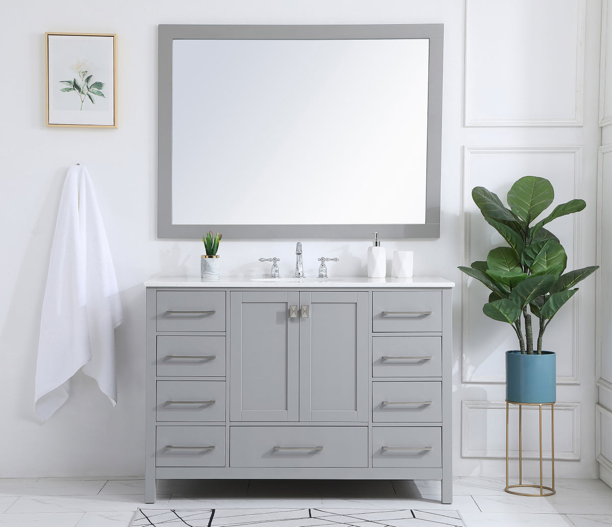 48 inch Single Bathroom Vanity in Gray