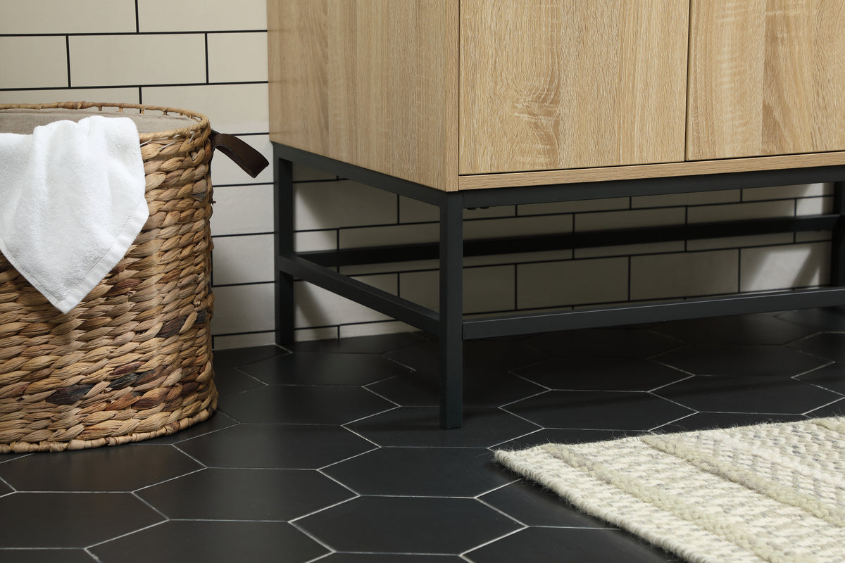 36 inch Single bathroom vanity in mango wood with backsplash