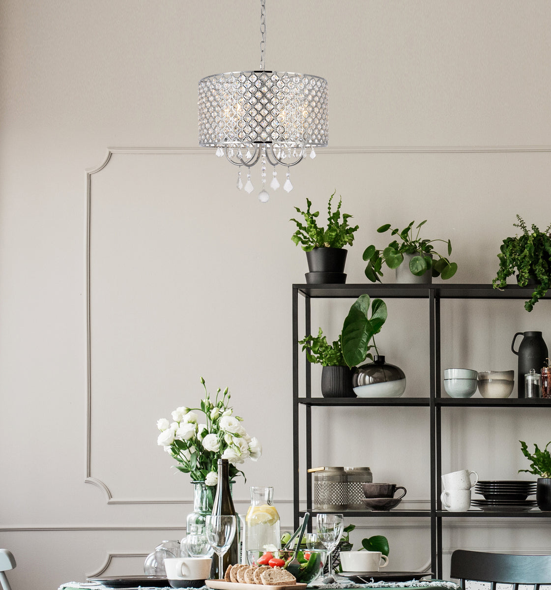 Elise 17 inch pendant in chrome