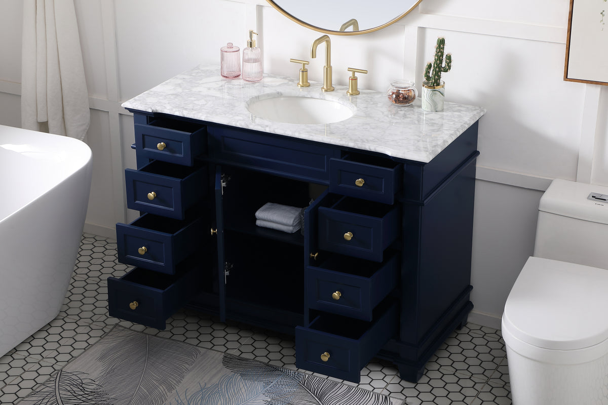 48 inch Single Bathroom Vanity set in Blue
